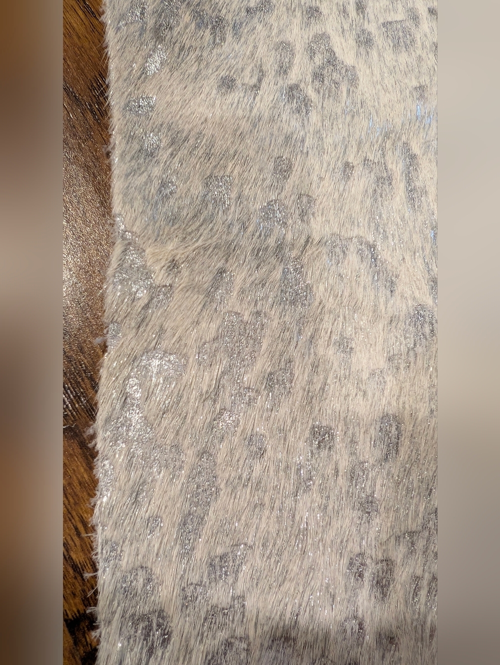 Metallic Silver Cowhide Rug - Shimmery Accent Piece - Picture 4 of 16